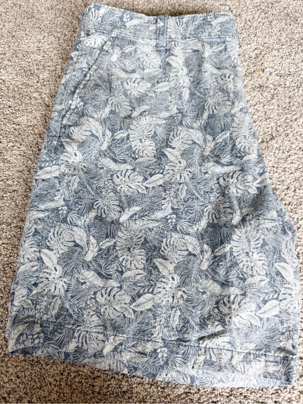 Men's blue Tropical-Print Cotton Shorts 36